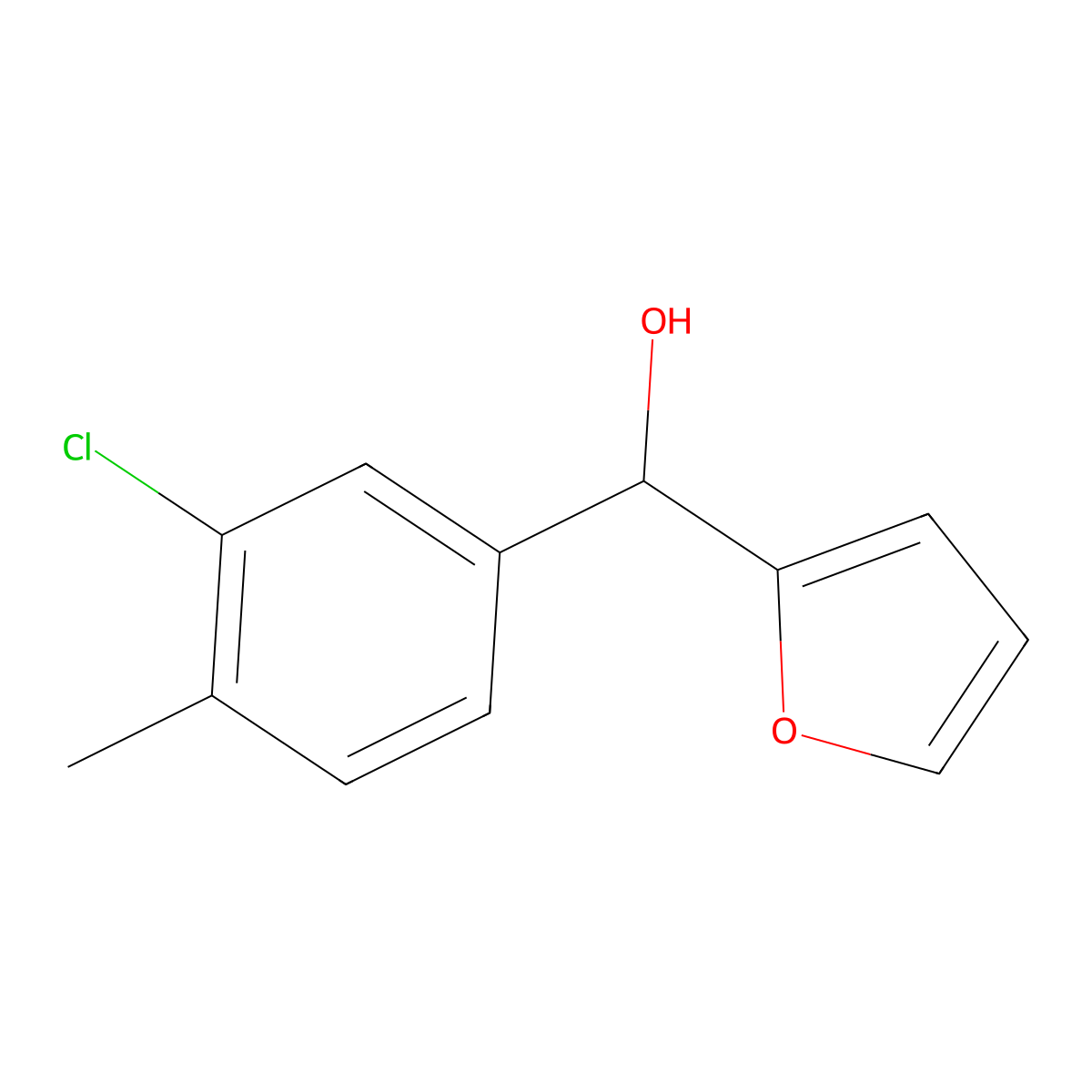 (3-Chloro-4-methylphenyl)(furan-2-yl)methanol molecular structure, CAS 1592394-26-7