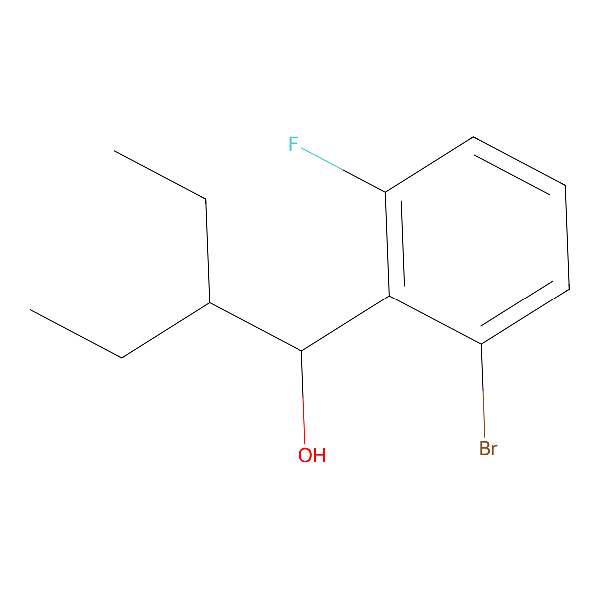 2-Bromo-alpha-(1-ethylpropyl)-6-fluorobenZenemethanol molecular structure, CAS 1592398-45-2
