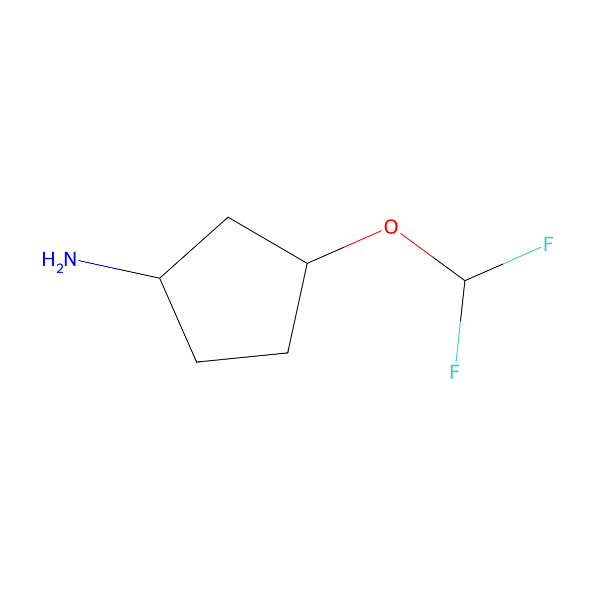3-(Difluoromethoxy)cyclopentan-1-amine molecular structure, CAS 1592408-49-5
