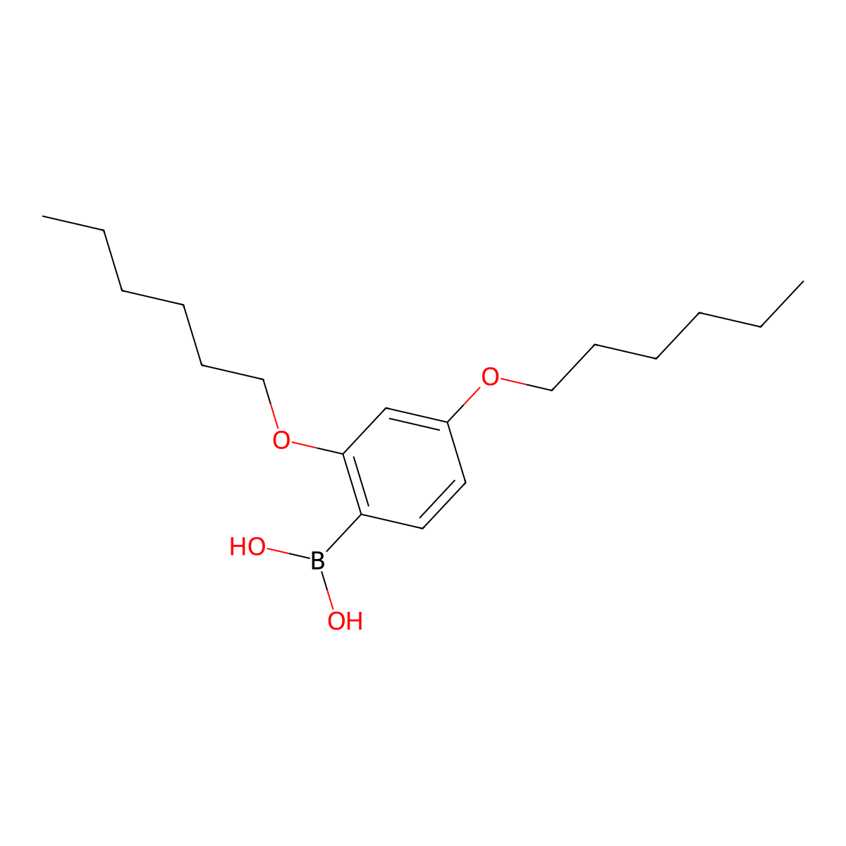 2,4-Dihexyloxybenzeneboronic acid molecular structure, CAS 1592409-34-1