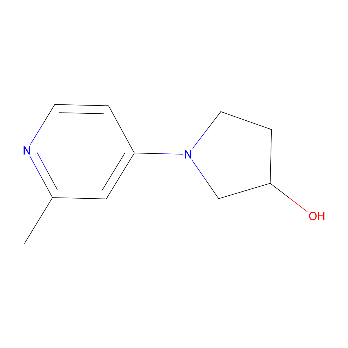 1-(2-Methylpyridin-4-yl)pyrrolidin-3-ol molecular structure, CAS 1592412-21-9