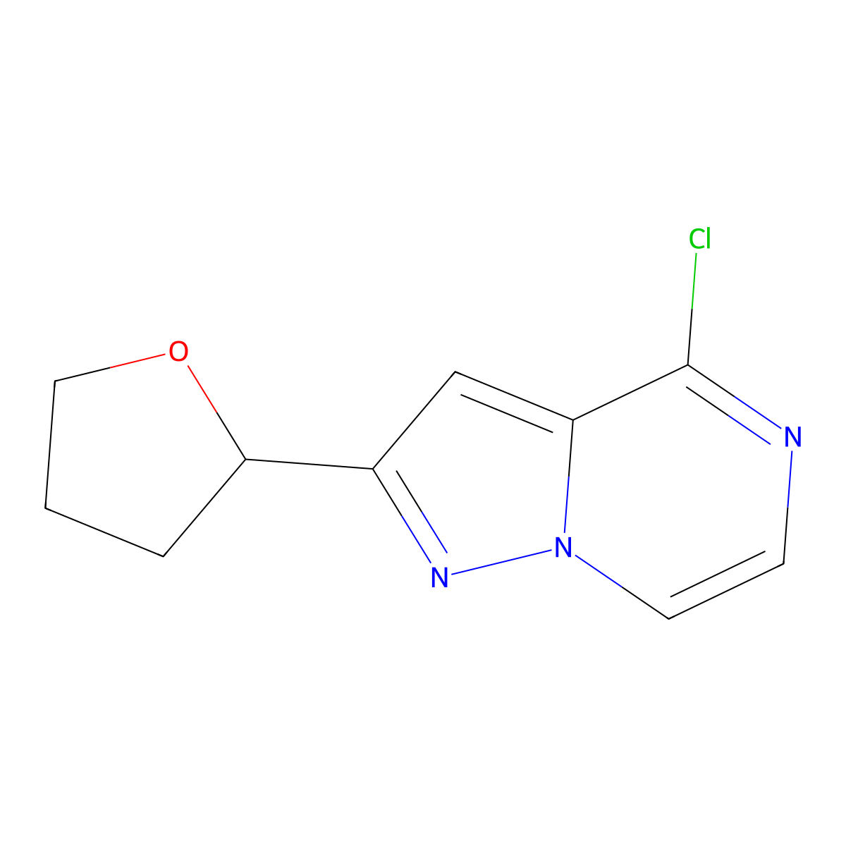 4-Chloro-2-(oxolan-2-yl)pyrazolo[1,5-a]pyrazine molecular structure, CAS 1592422-54-2
