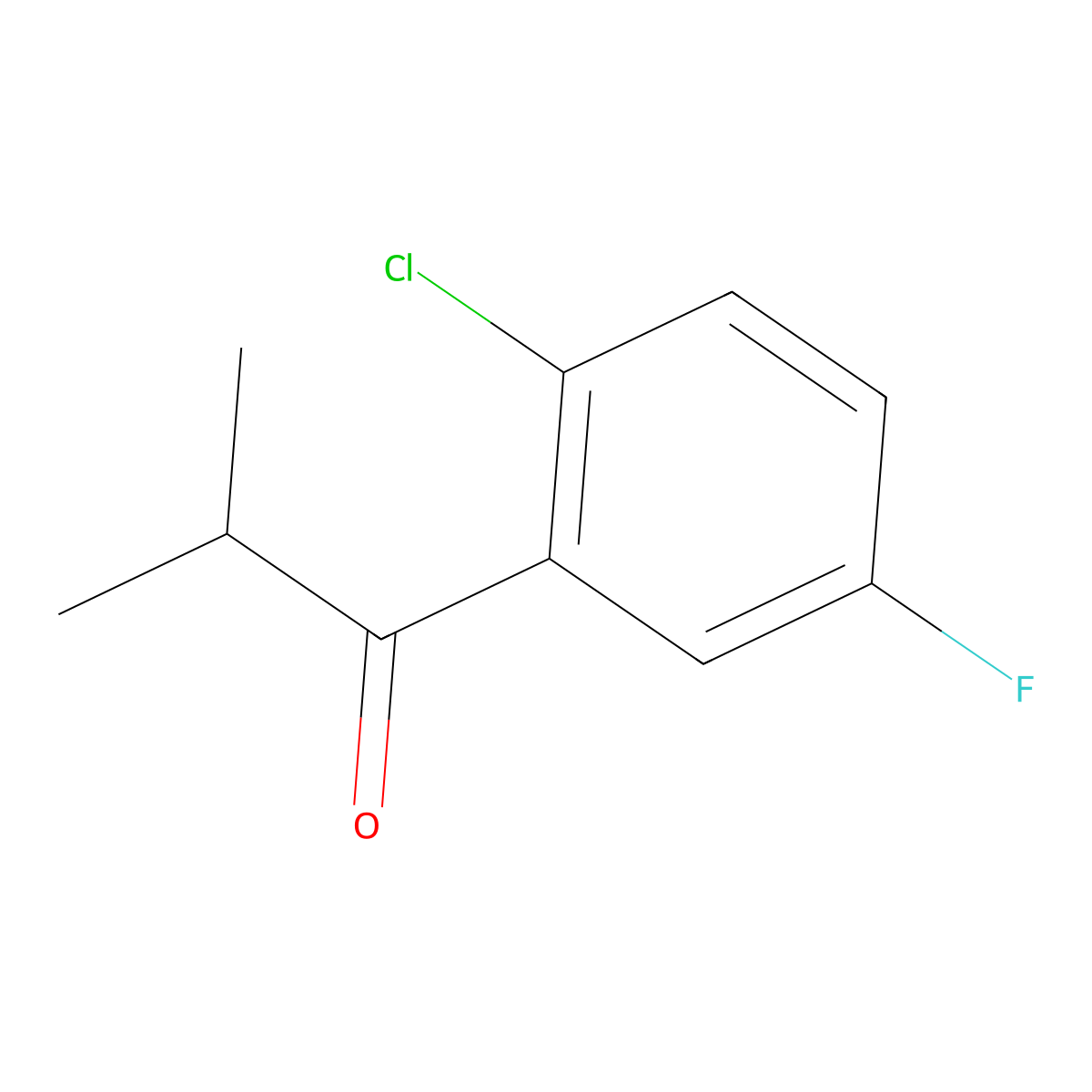 1-(2-Chloro-5-fluorophenyl)-2-methyl-1-propanone molecular structure, CAS 1592427-69-4