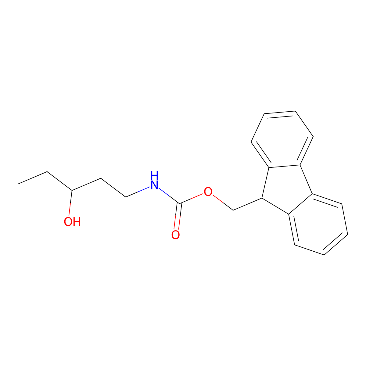 (9H-fluoren-9-yl)methyl N-(3-hydroxypentyl)carbamate molecular structure, CAS 1592461-62-5