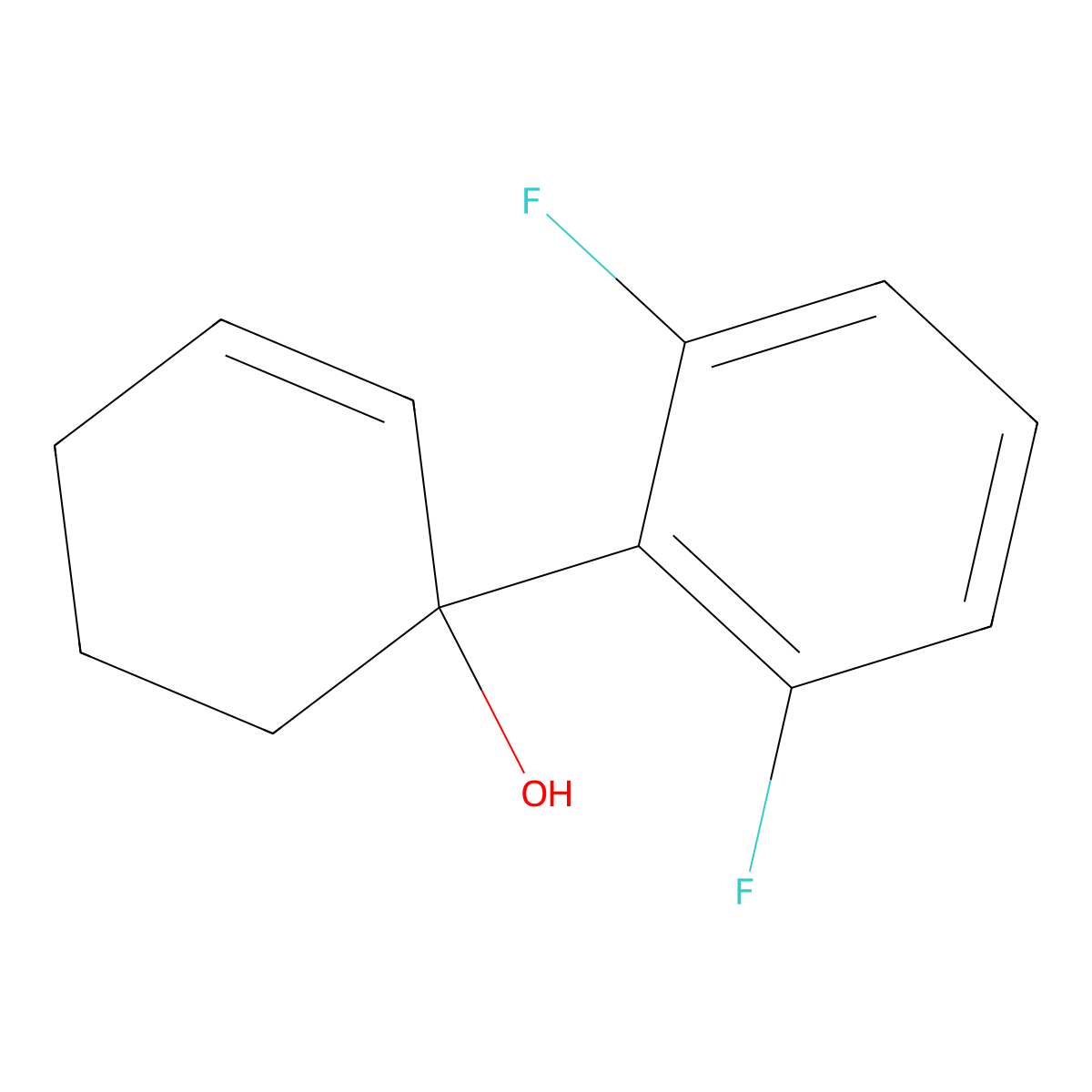 2',6'-Difluoro-1,2,3,4-tetrahydro-[1,1'-biphenyl]-1-ol molecular structure, CAS 1592467-93-0