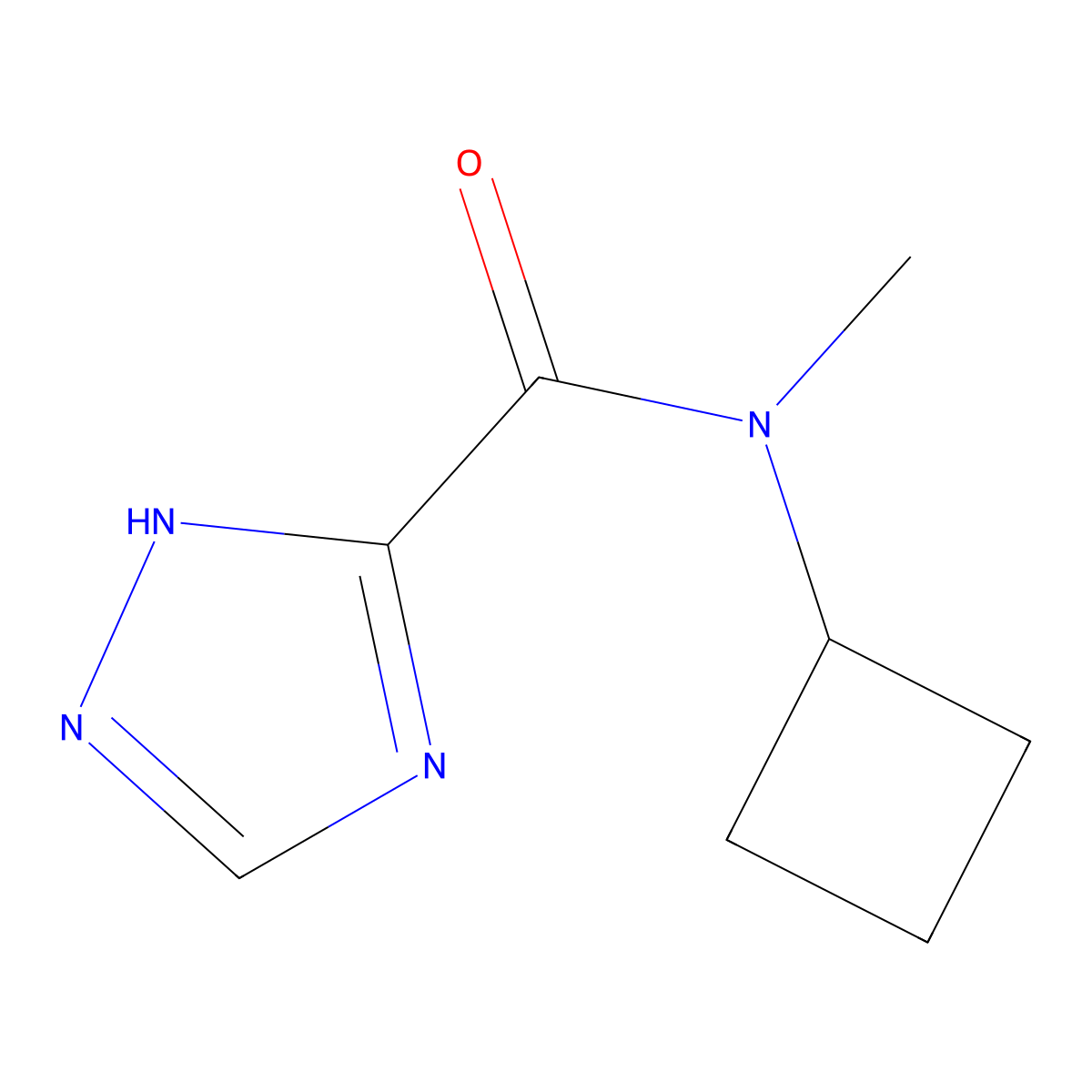 N-cyclobutyl-N-methyl-1H-1,2,4-triazole-3-carboxamide molecular structure, CAS 1592481-08-7