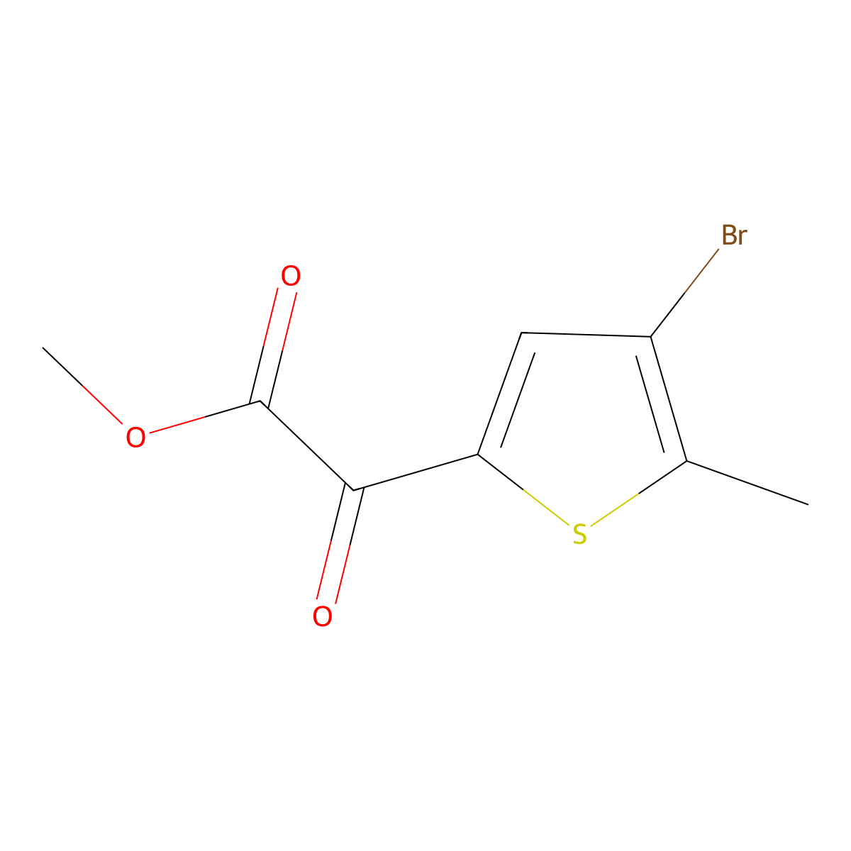 Methyl 4-bromo-5-methyl-alpha-oxo-2-thiopheneacetate molecular structure, CAS 1592484-44-0