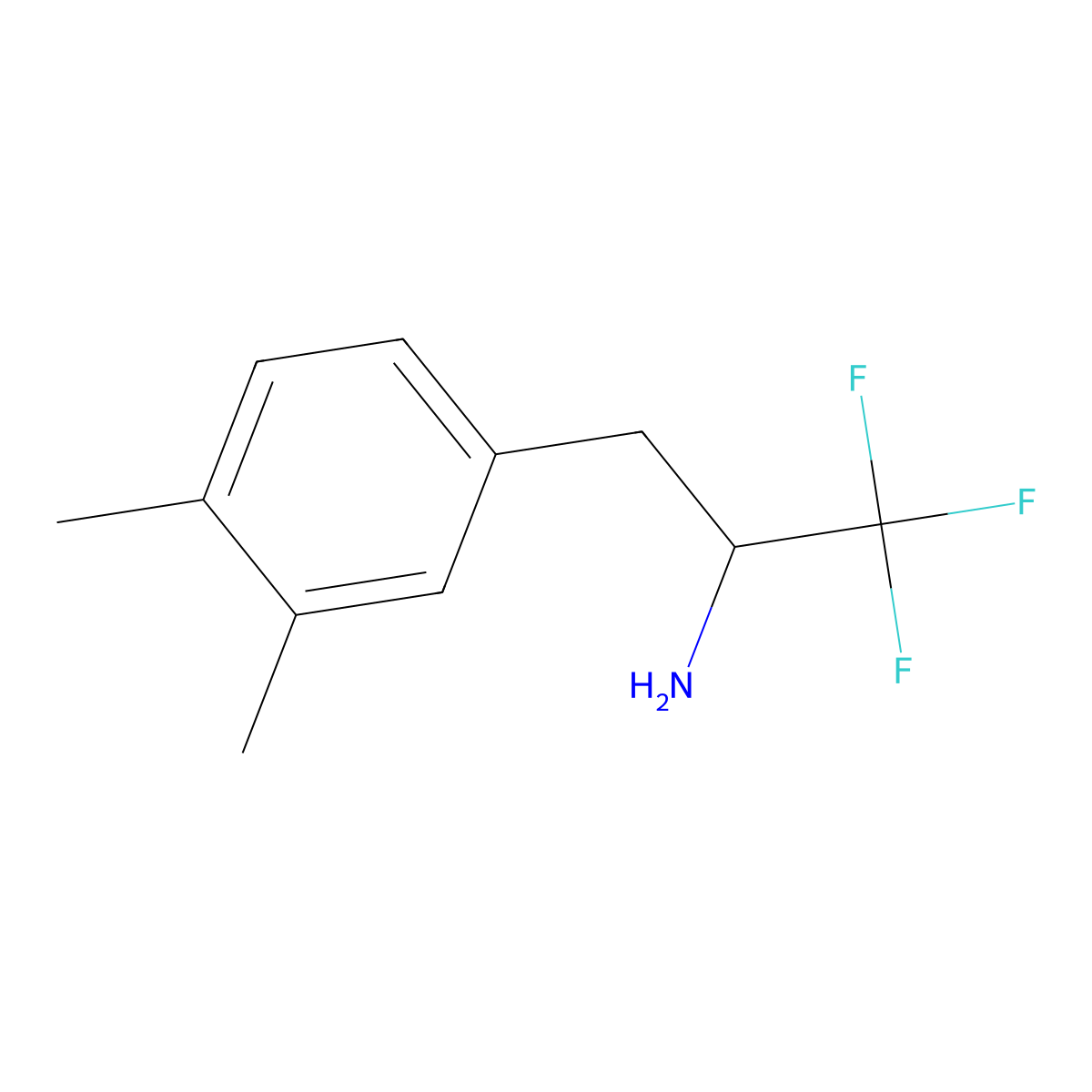 3-(3,4-Dimethylphenyl)-1,1,1-trifluoropropan-2-amine molecular structure, CAS 1592497-93-2