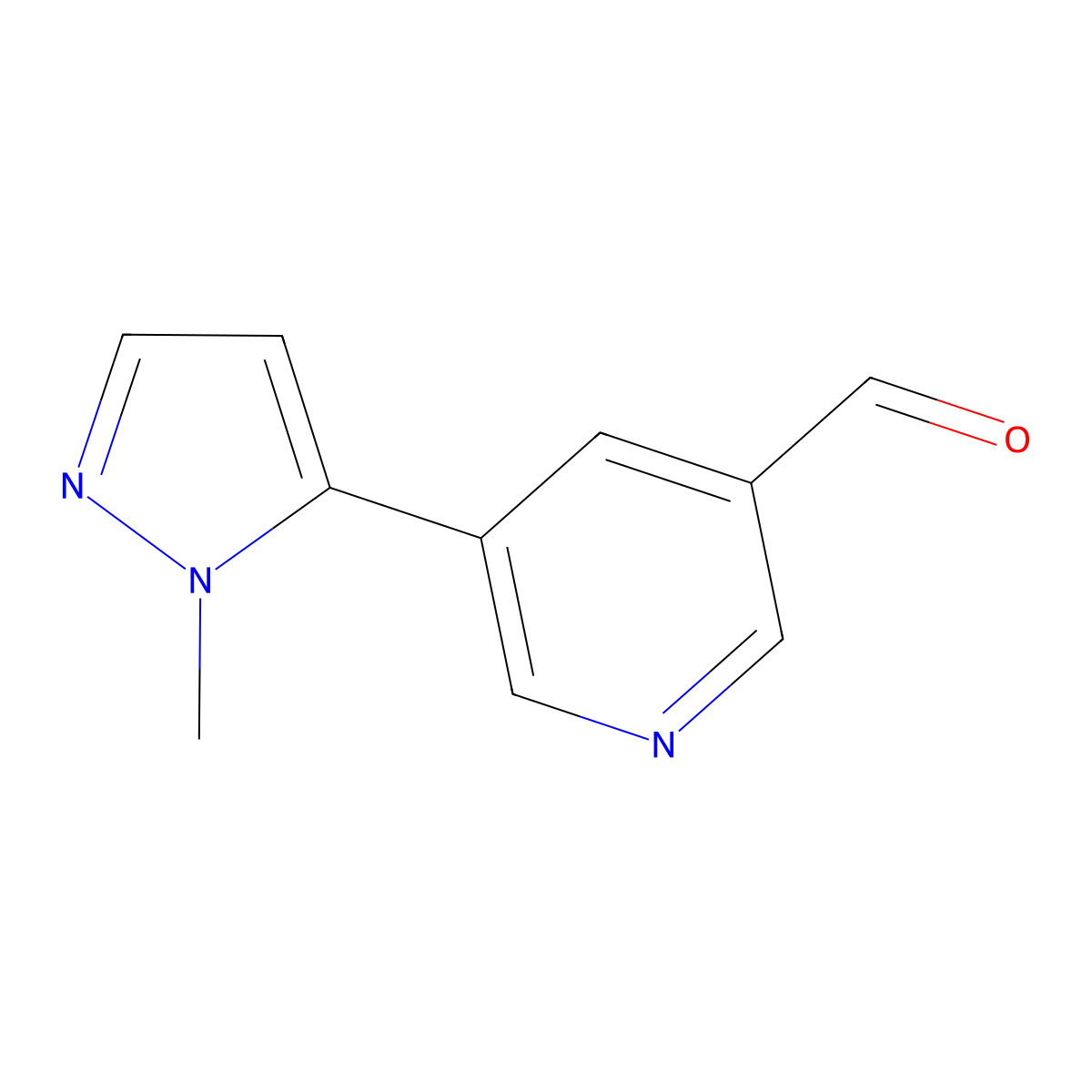 5-(1-Methyl-1h-pyrazol-5-yl)pyridine-3-carbaldehyde molecular structure, CAS 1592498-94-6