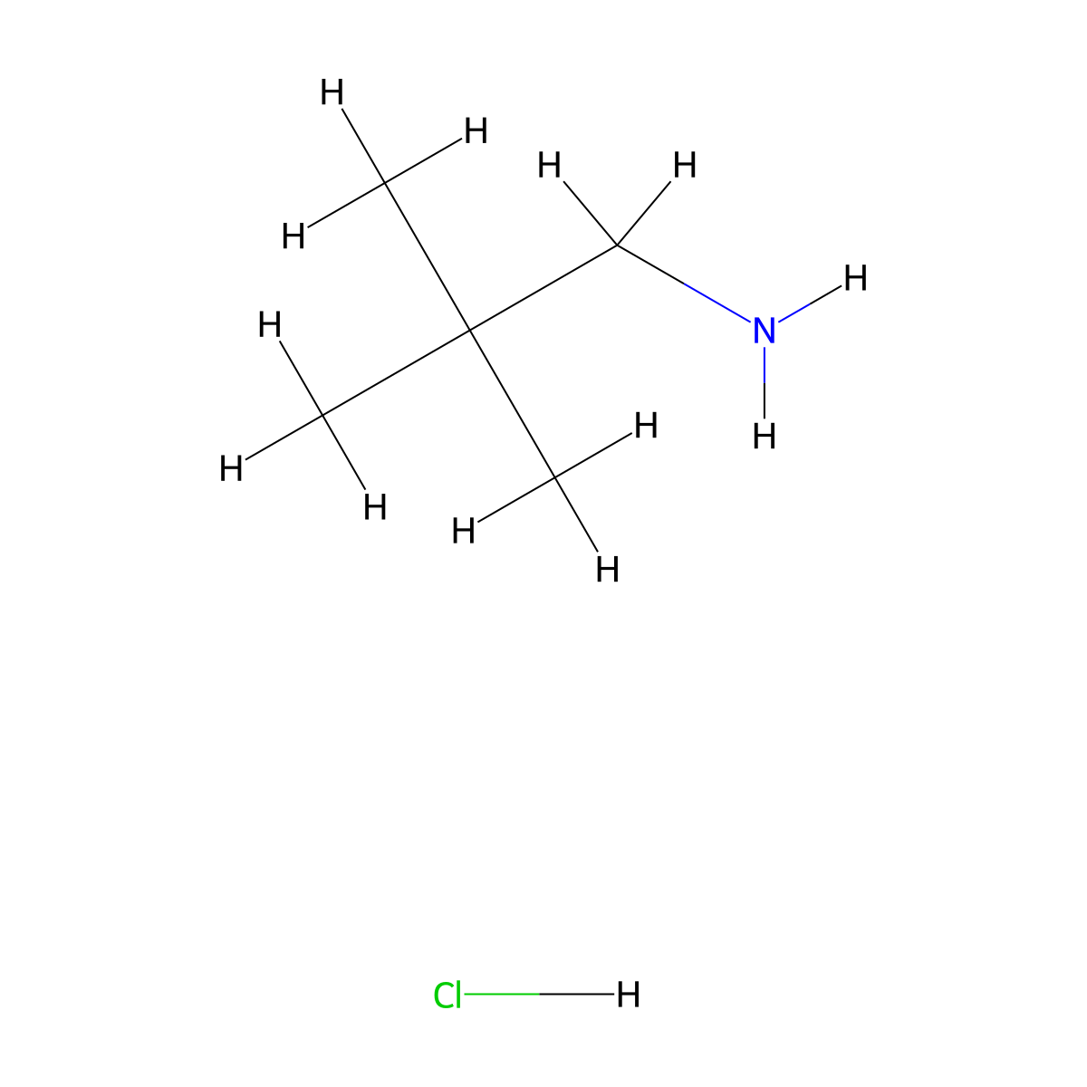 2,2-Dimethylpropan-1-amine hydrochloride molecular structure, CAS 15925-18-5