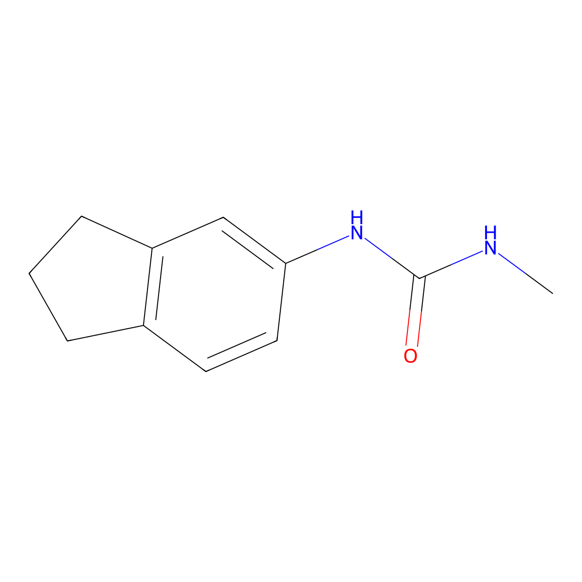 1-(2,3-dihydro-1H-inden-5-yl)-3-methylurea molecular structure, CAS 1592510-65-0