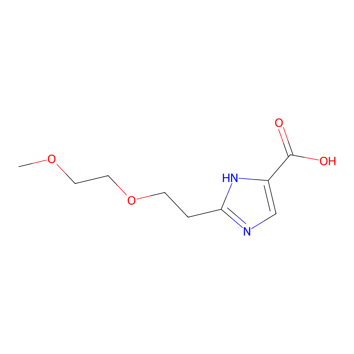 2-[2-(2-Methoxyethoxy)ethyl]-1H-imidazole-4-carboxylic acid molecular structure, CAS 1592517-82-2