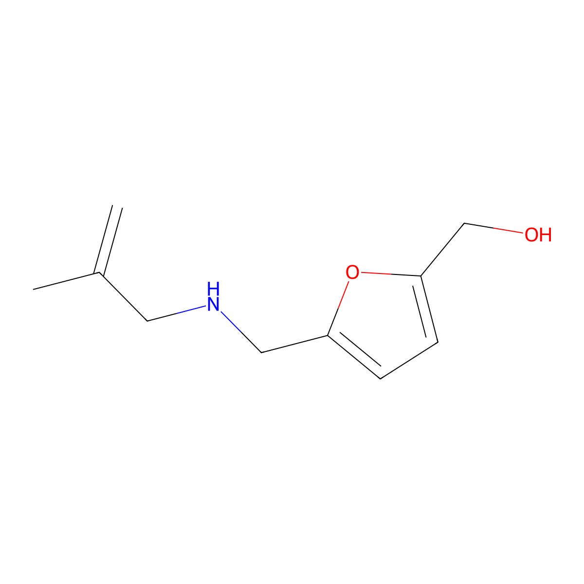 (5-{[(2-Methylprop-2-en-1-yl)amino]methyl}furan-2-yl)methanol molecular structure, CAS 1592519-59-9