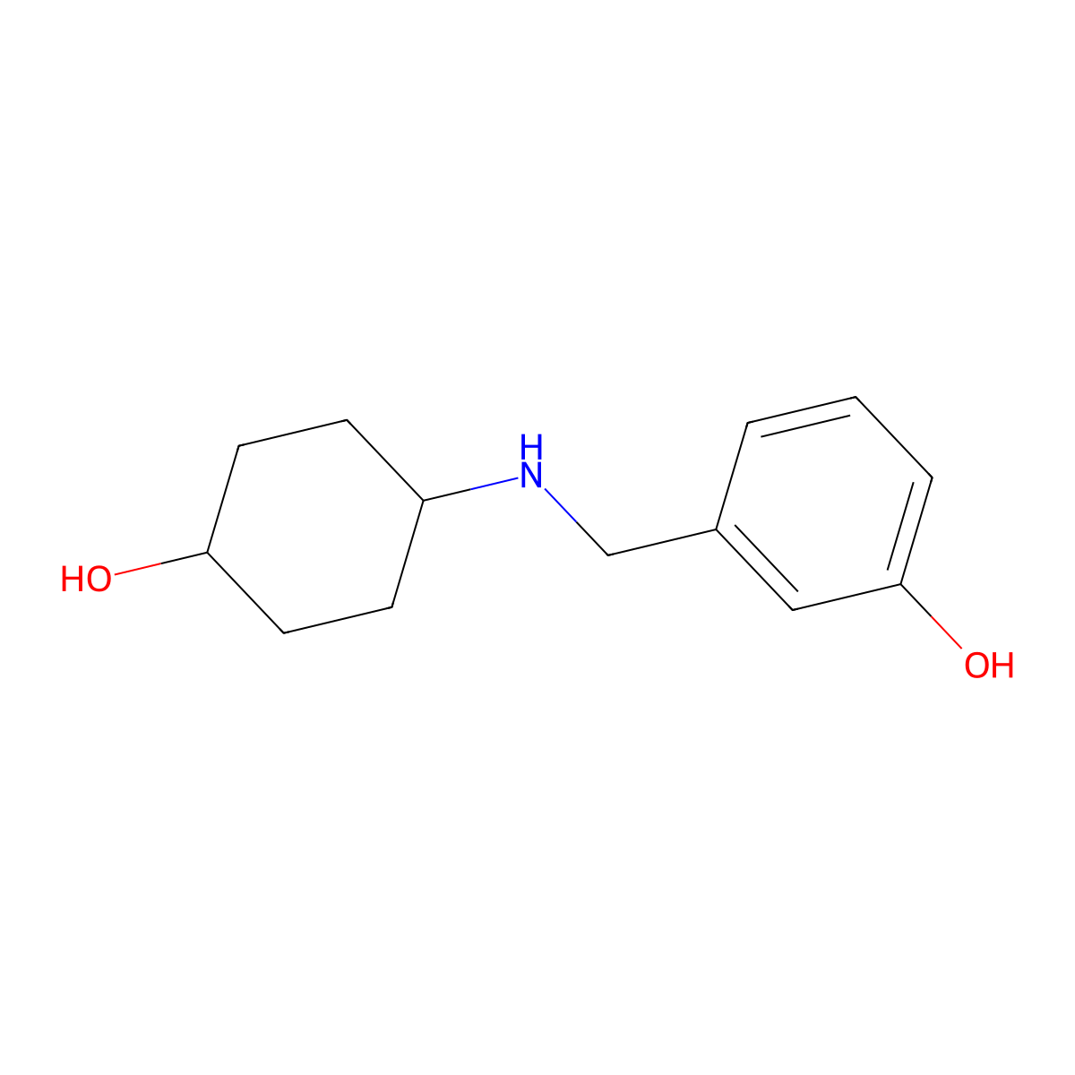 3-{[(4-Hydroxycyclohexyl)amino]methyl}phenol molecular structure, CAS 1592539-38-2