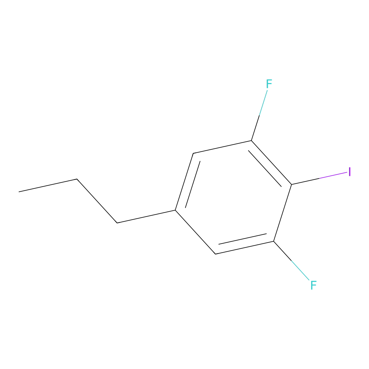 1,3-Difluoro-2-iodo-5-propylbenzene molecular structure, CAS 159255-82-0