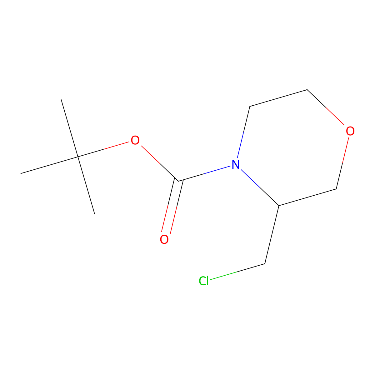 Tert-butyl 3-(chloromethyl)morpholine-4-carboxylate molecular structure, CAS 1592550-63-4