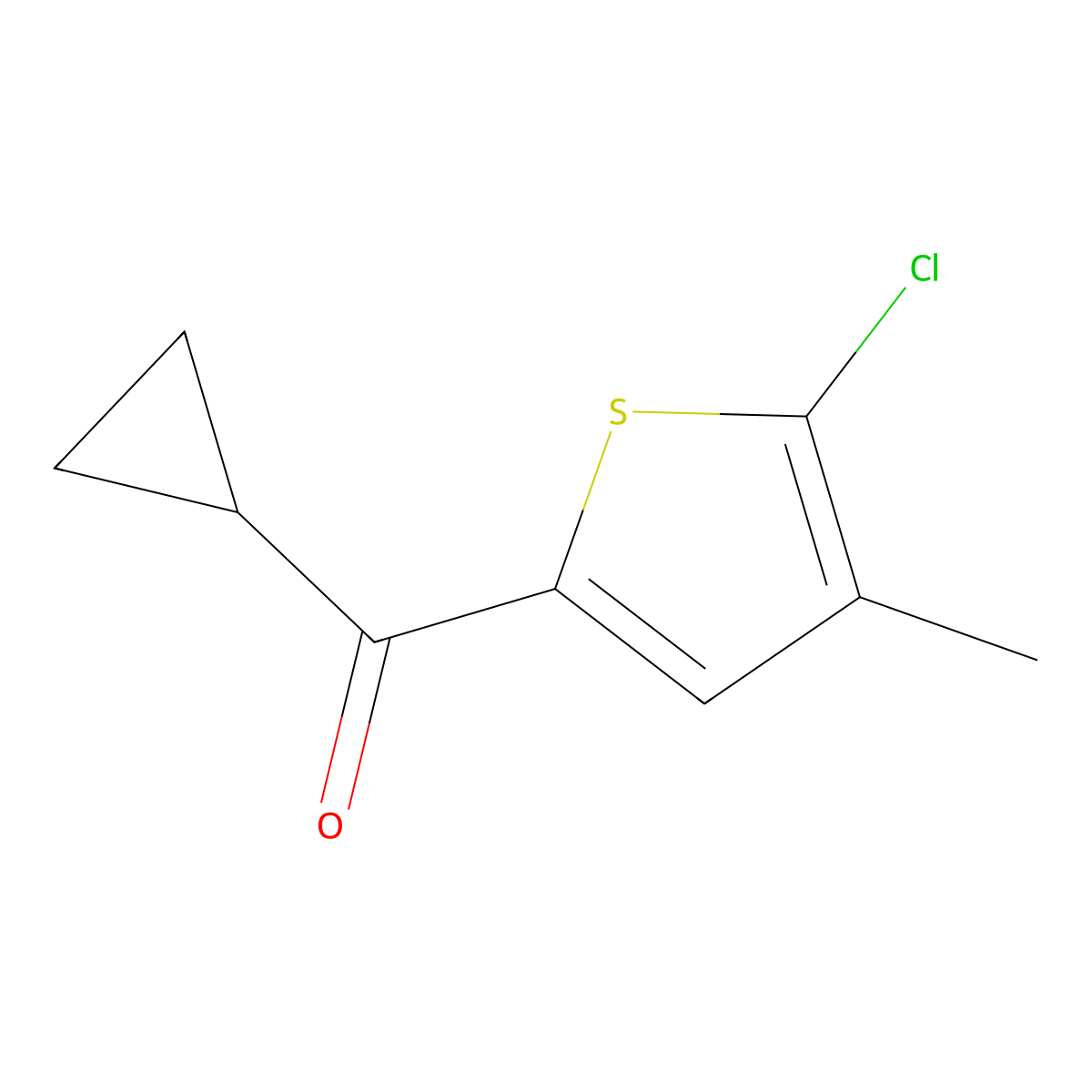 (5-Chloro-4-methylthiophen-2-yl)(cyclopropyl)methanone molecular structure, CAS 1592553-11-1