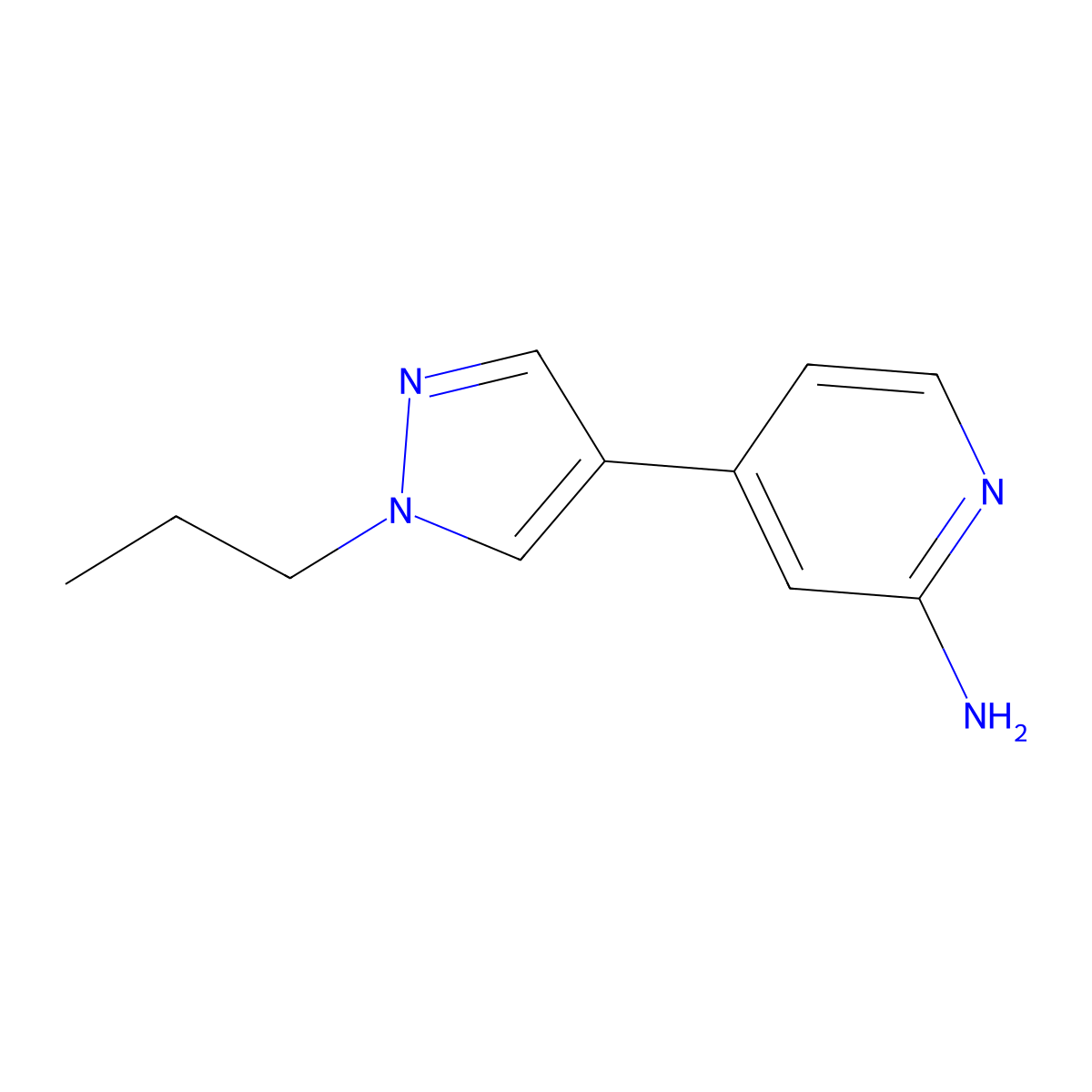4-(1-Propyl-1H-pyrazol-4-yl)pyridin-2-amine molecular structure, CAS 1592561-65-3