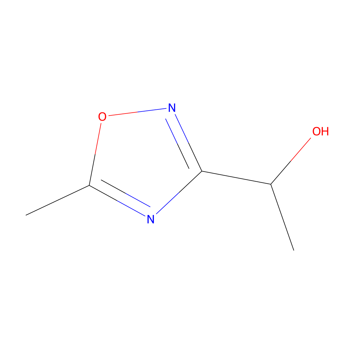 1-(5-Methyl-1,2,4-oxadiazol-3-yl)ethan-1-ol molecular structure, CAS 1592586-37-2