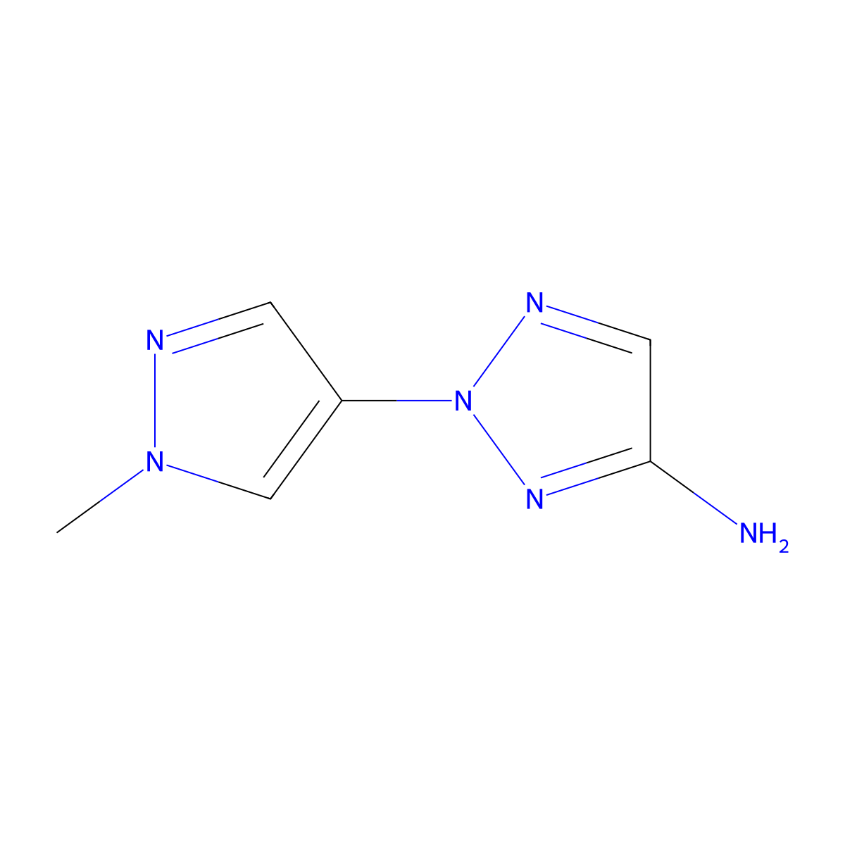 2-(1-methyl-1H-pyrazol-4-yl)-2H-1,2,3-triazol-4-amine molecular structure, CAS 1592586-86-1