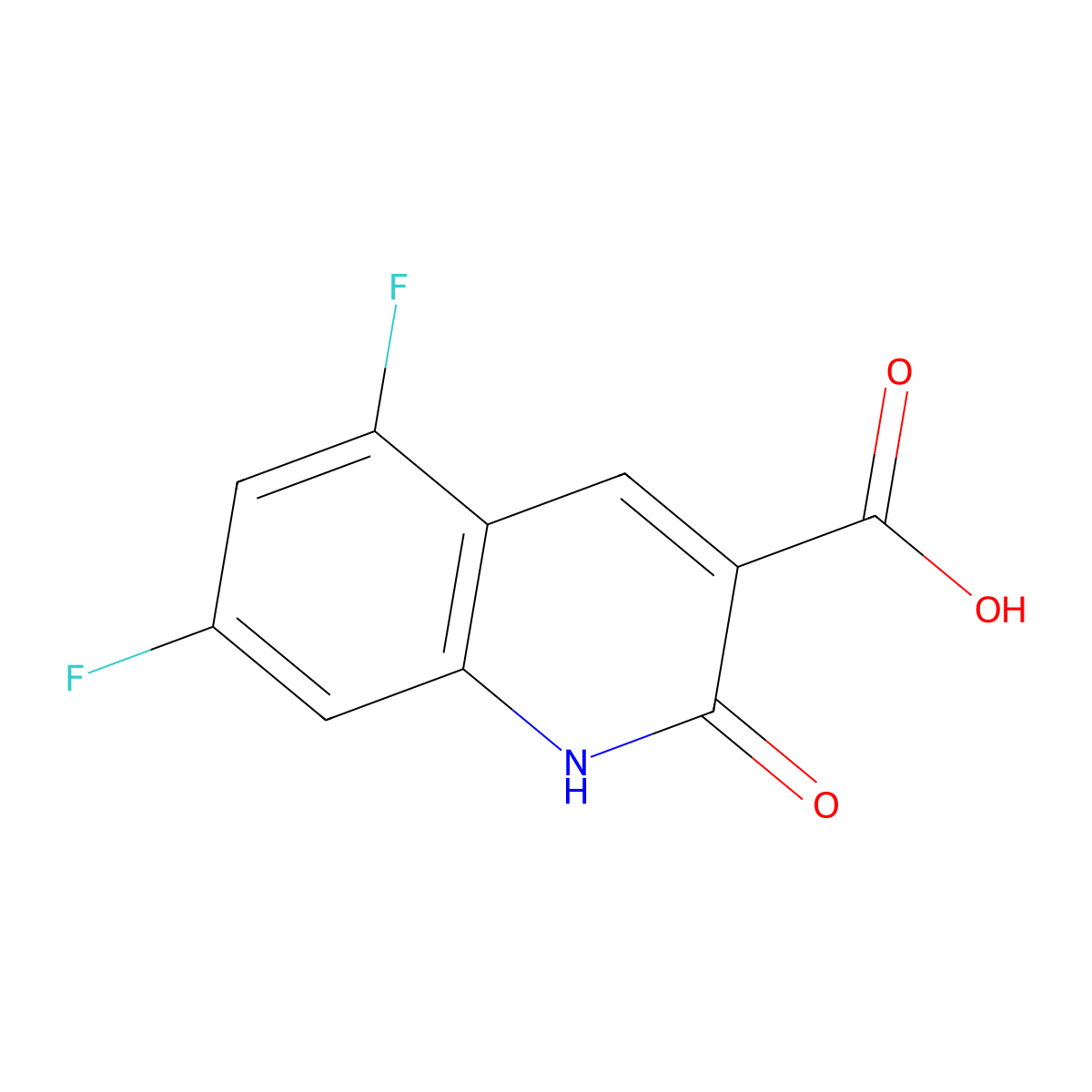 5,7-Difluoro-2-oxo-1,2-dihydroquinoline-3-carboxylic acid molecular structure, CAS 1592590-69-6