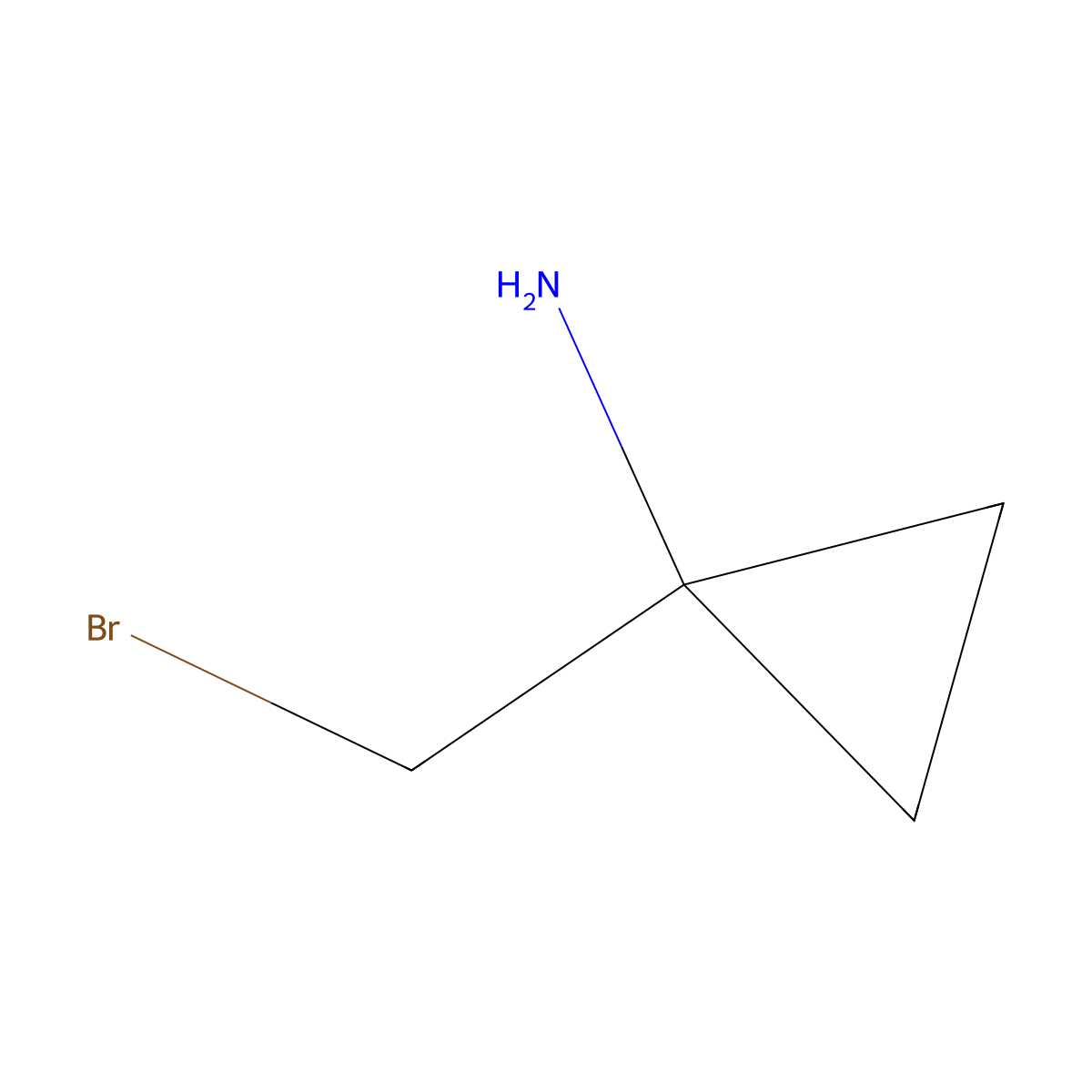 1-(Bromomethyl)cyclopropan-1-amine molecular structure, CAS 1592597-22-2