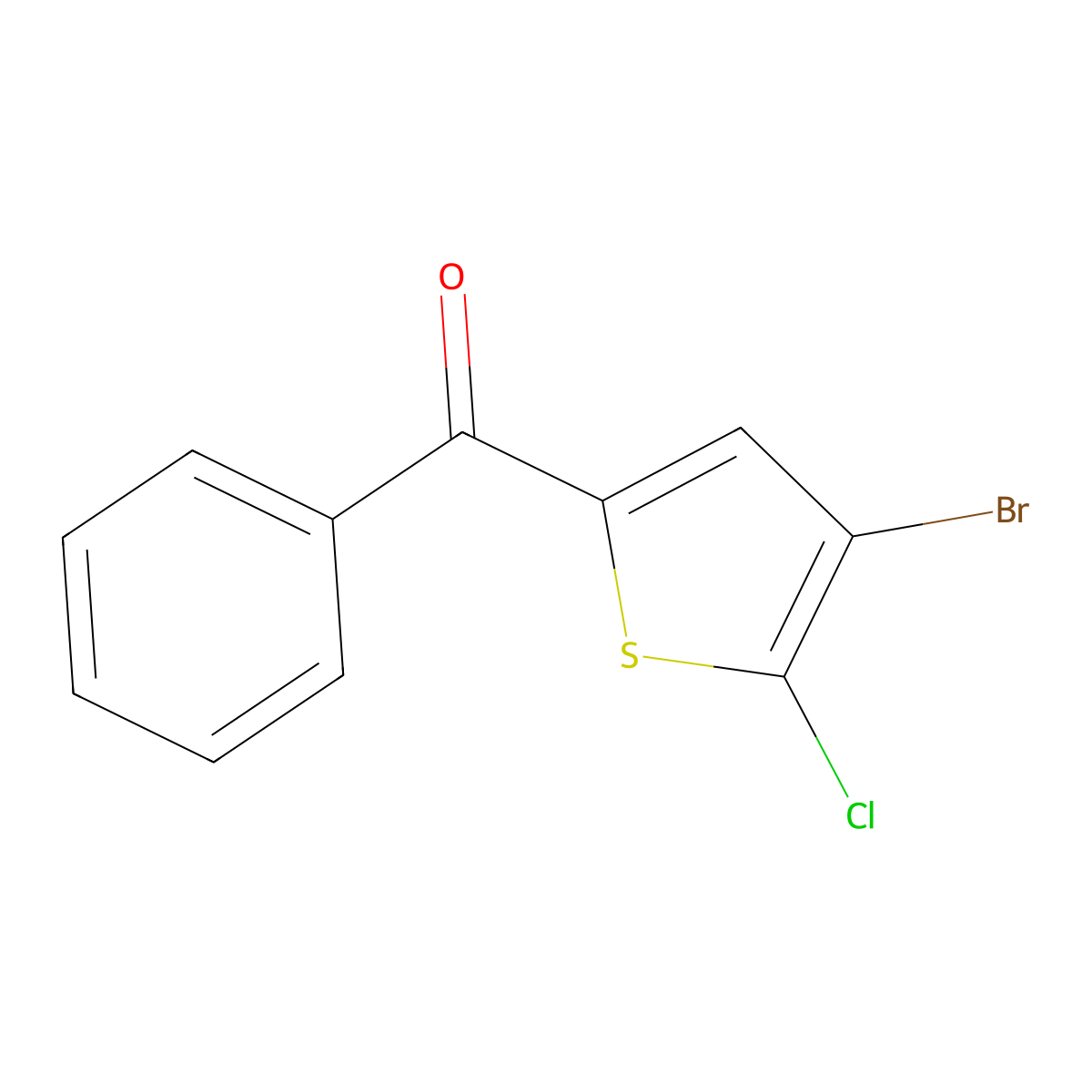 (4-Bromo-5-chloro-2-thienyl)phenylmethanone molecular structure, CAS 1592615-61-6