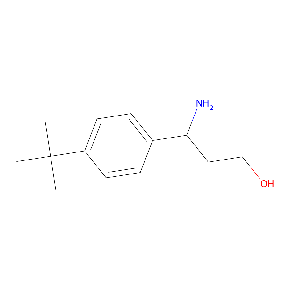 3-Amino-3-(4-(tert-butyl)phenyl)propan-1-ol molecular structure, CAS 159262-24-5