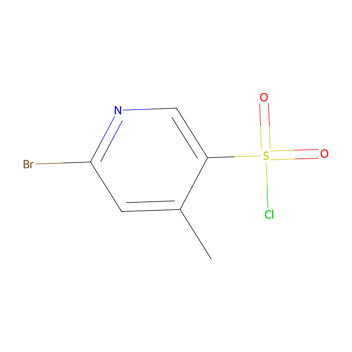 6-Bromo-4-methylpyridine-3-sulfonyl chloride molecular structure, CAS 1592629-33-8