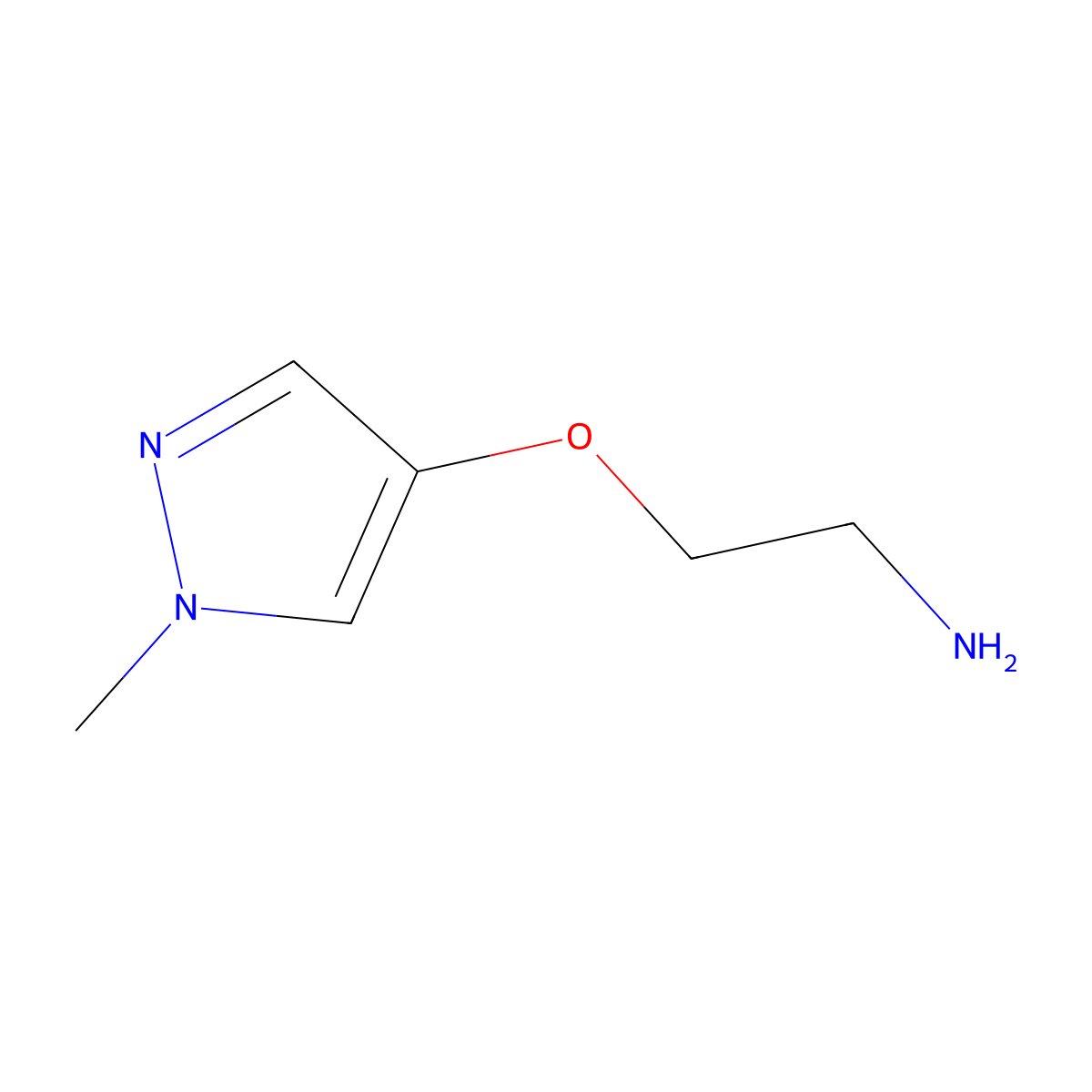 2-((1-Methyl-1H-pyrazol-4-yl)oxy)ethanamine molecular structure, CAS 1592633-10-7