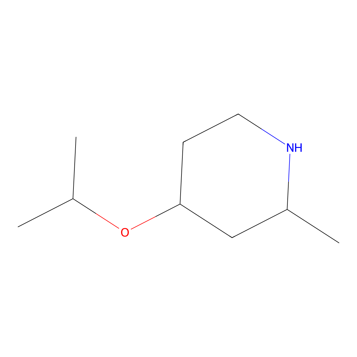2-Methyl-4-(propan-2-yloxy)piperidine molecular structure, CAS 1592650-37-7