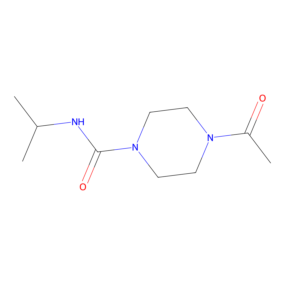 4-acetyl-N-(propan-2-yl)piperazine-1-carboxamide molecular structure, CAS 1592662-91-3