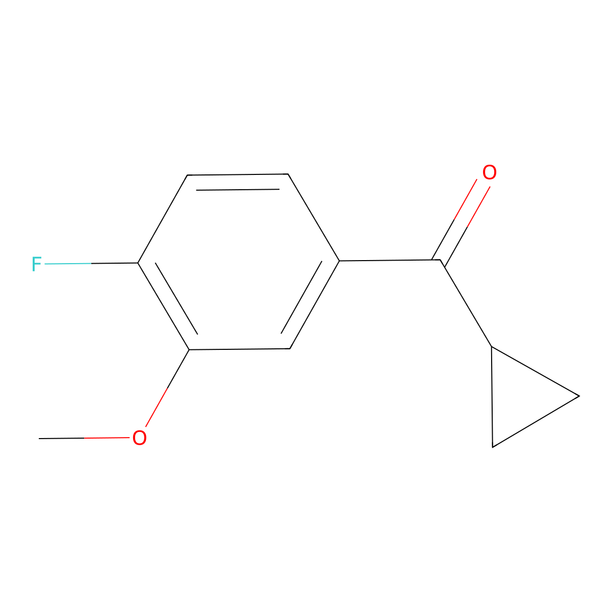 Cyclopropyl(4-fluoro-3-methoxyphenyl)methanone molecular structure, CAS 1592666-60-8