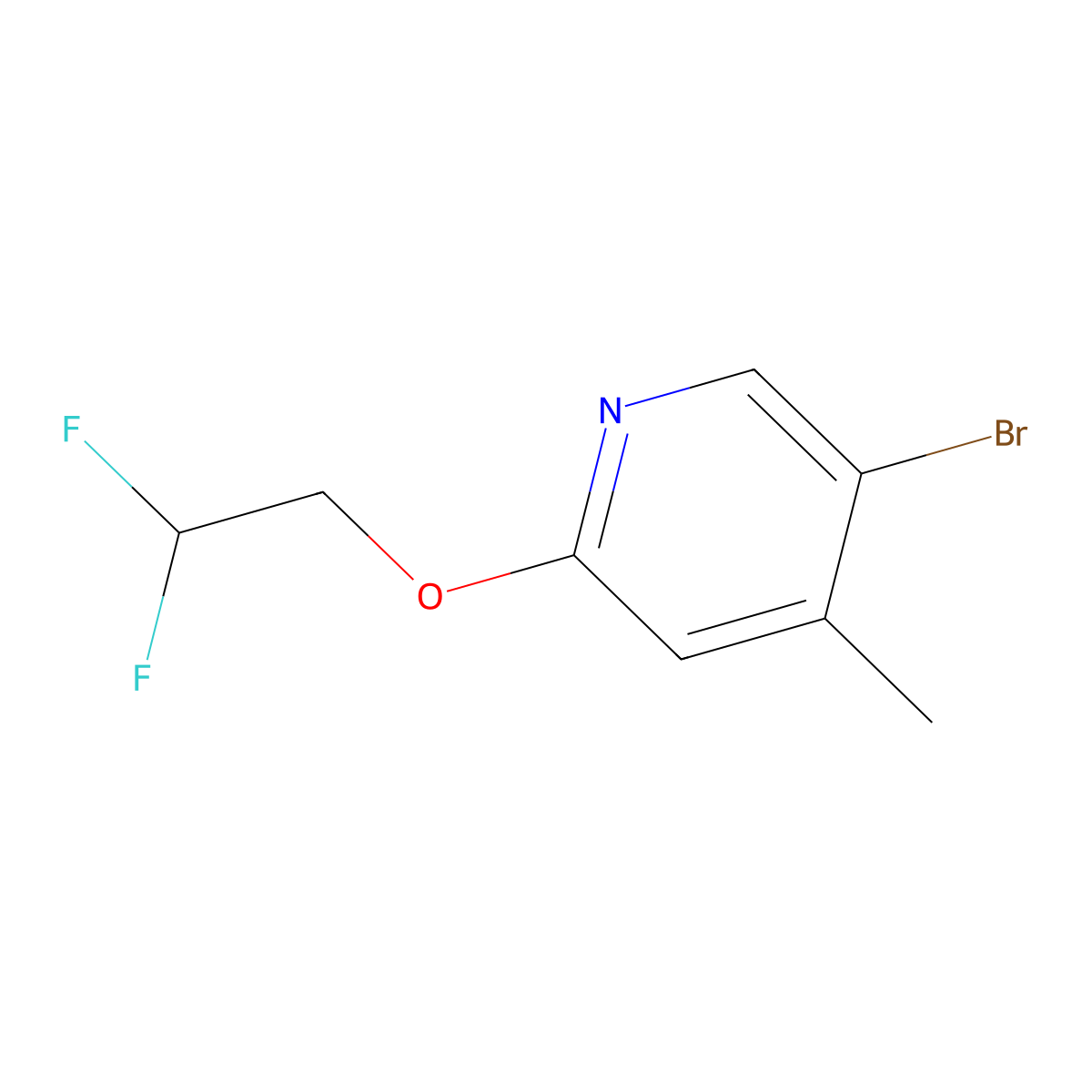 5-Bromo-2-(2,2-difluoroethoxy)-4-methylpyridine molecular structure, CAS 1592671-16-3