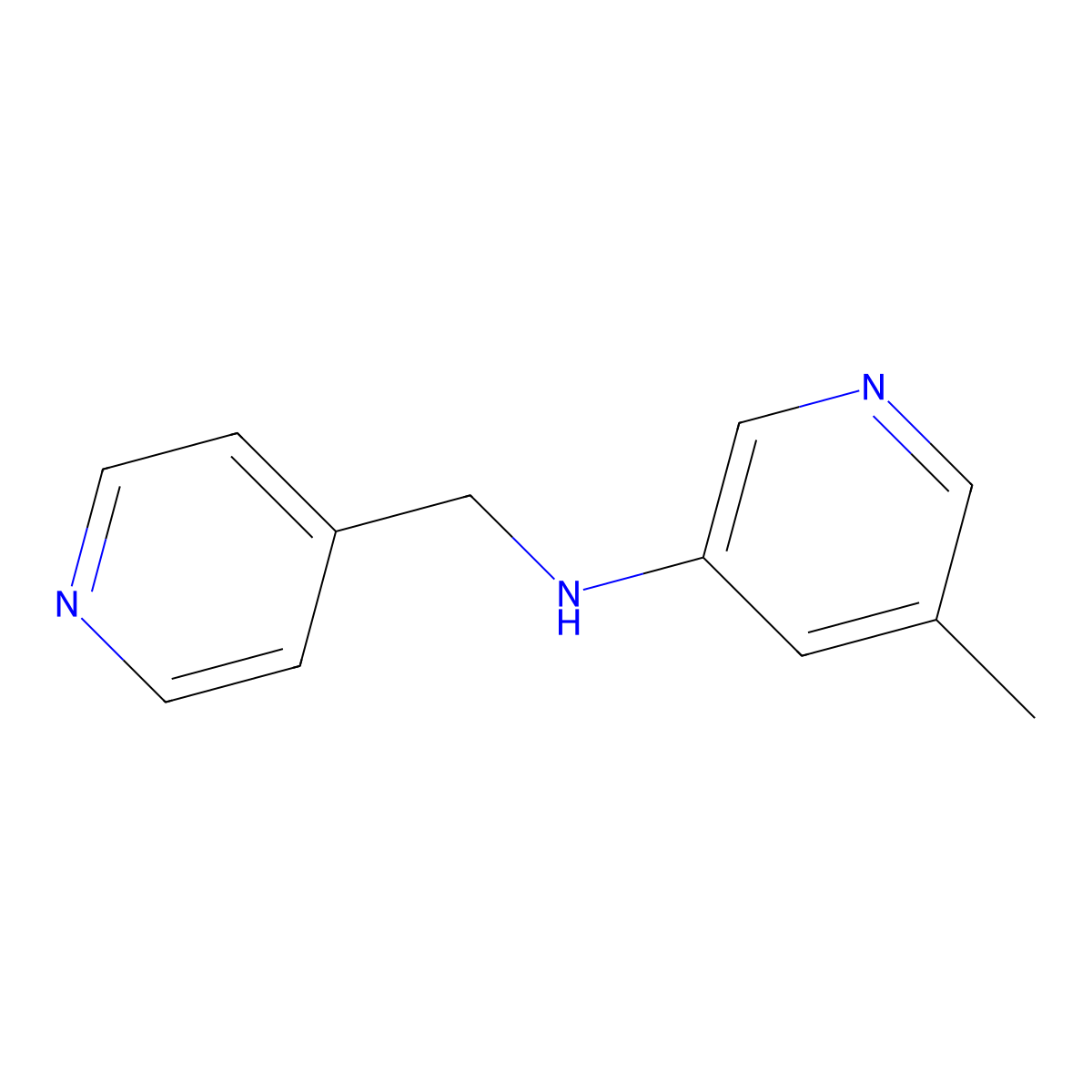 5-methyl-N-[(pyridin-4-yl)methyl]pyridin-3-amine molecular structure, CAS 1592679-07-6