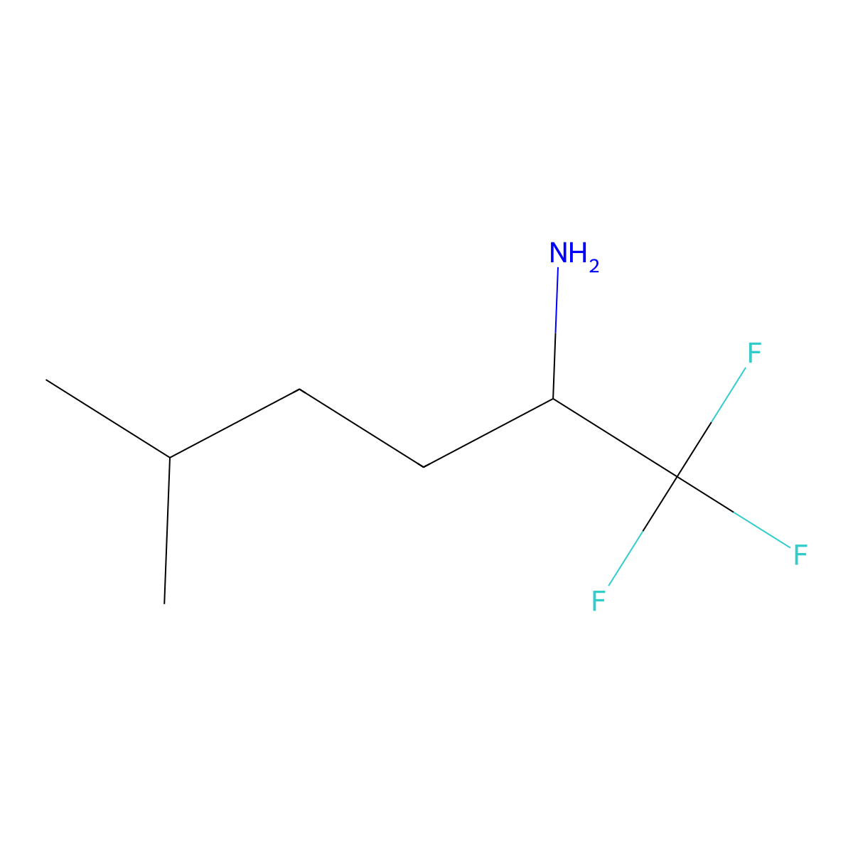 1,1,1-Trifluoro-5-methylhexan-2-amine molecular structure, CAS 1592684-63-3