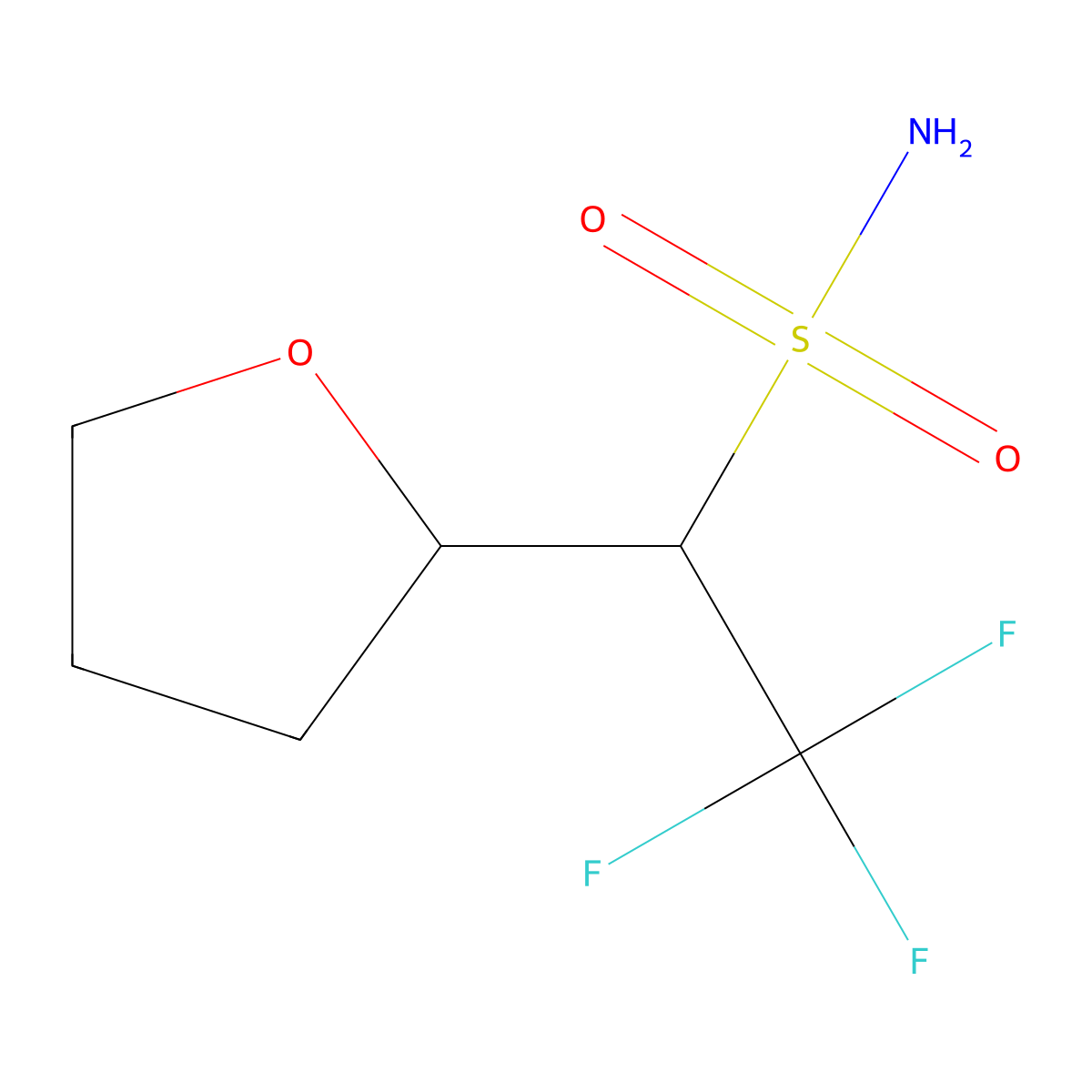 2,2,2-Trifluoro-1-(oxolan-2-yl)ethane-1-sulfonamide molecular structure, CAS 1592687-84-7