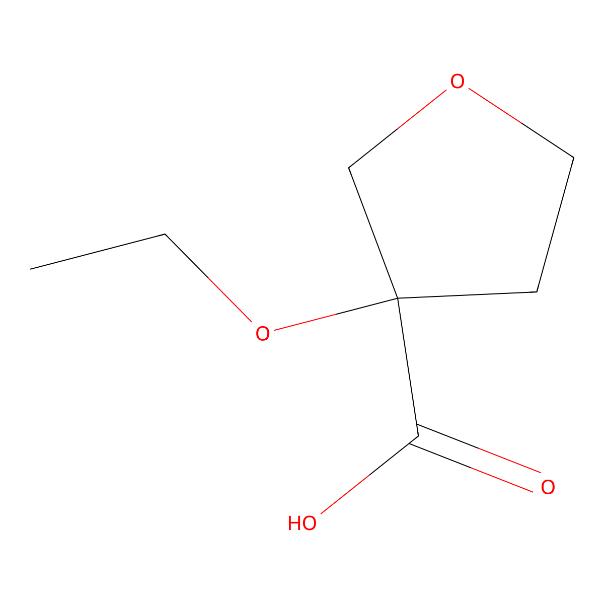 3-Ethoxyoxolane-3-carboxylic acid molecular structure, CAS 1592710-03-6