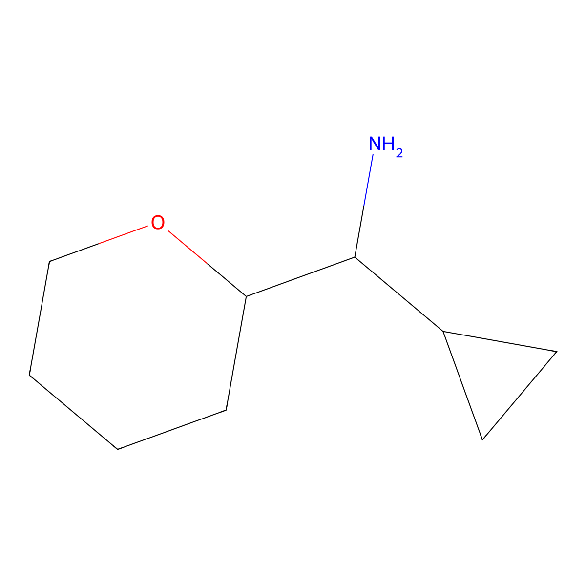 Cyclopropyl(oxan-2-yl)methanamine molecular structure, CAS 1592720-91-6