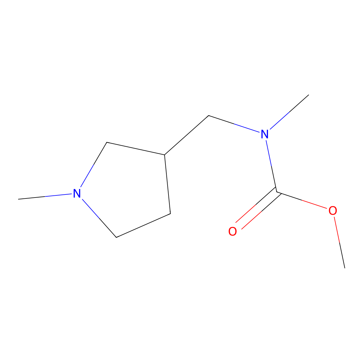 methyl N-methyl-N-[(1-methylpyrrolidin-3-yl)methyl]carbamate molecular structure, CAS 1592737-45-5