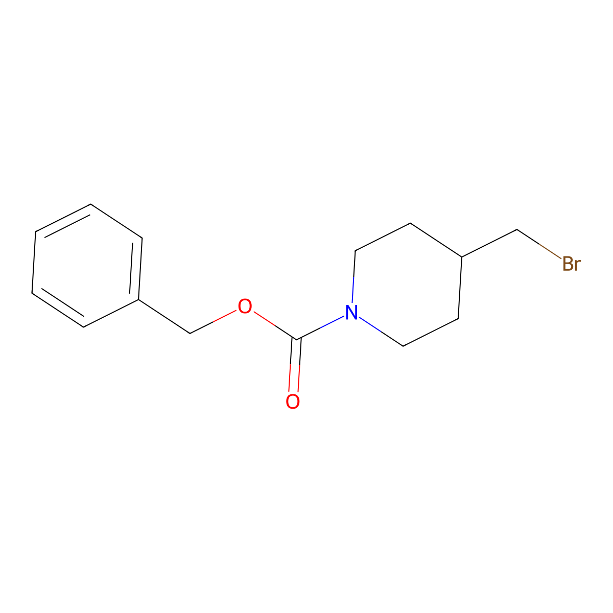 Benzyl 4-(bromomethyl)piperidine-1-carboxylate molecular structure, CAS 159275-17-9