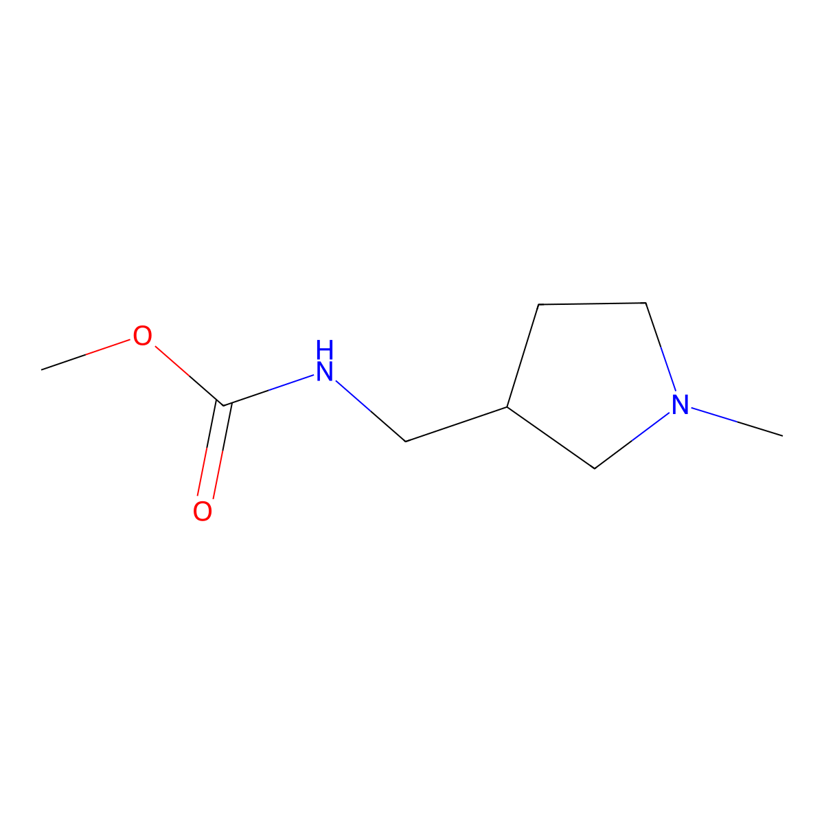 methyl N-[(1-methylpyrrolidin-3-yl)methyl]carbamate molecular structure, CAS 1592756-02-9