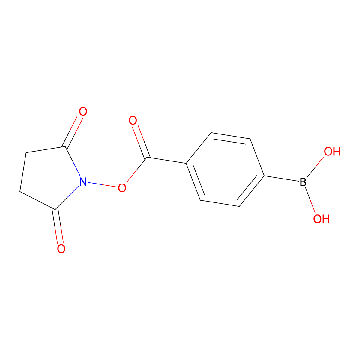 (4-(((2,5-Dioxopyrrolidin-1-yl)oxy)carbonyl)phenyl)boronic acid molecular structure, CAS 159276-65-0