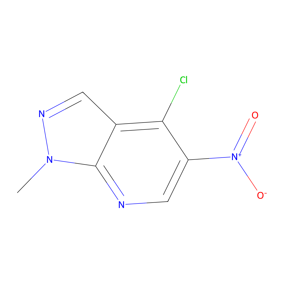 4-Chloro-1-methyl-5-nitro-1H-pyrazolo[3,4-b]pyridine molecular structure, CAS 1592769-04-4