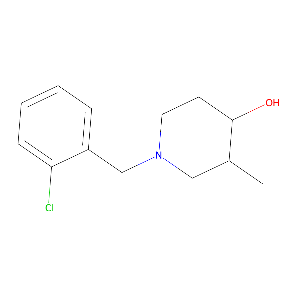 1-(2-Chlorobenzyl)-3-methylpiperidin-4-ol molecular structure, CAS 1592769-82-8
