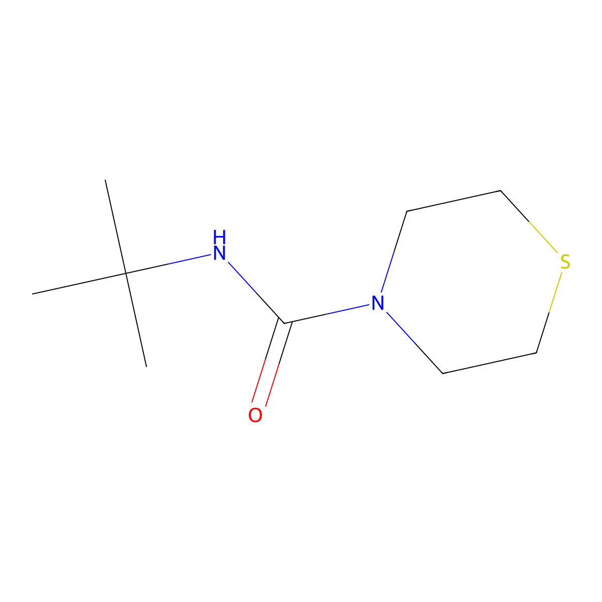 N-tert-butylthiomorpholine-4-carboxamide molecular structure, CAS 1592772-78-5