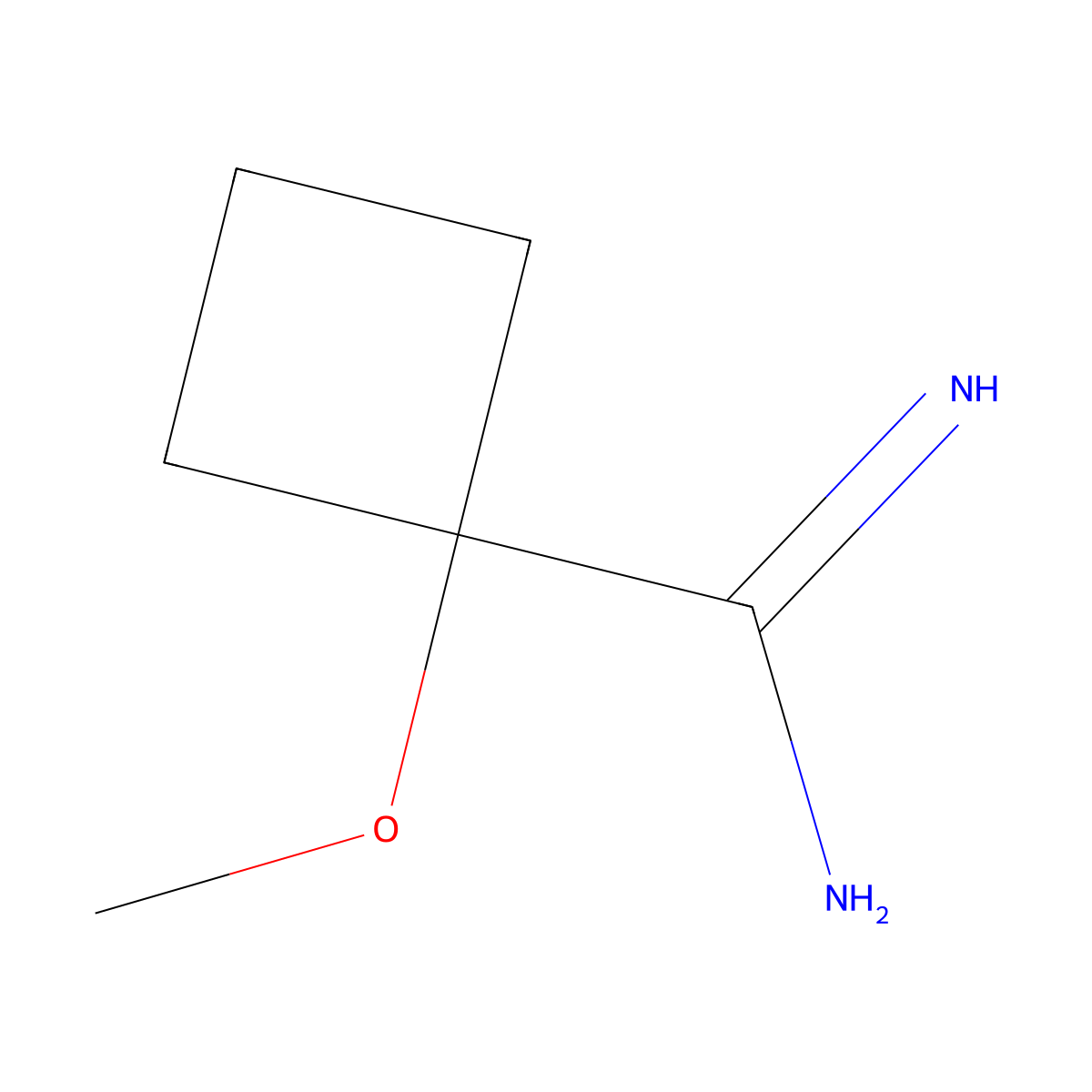 1-Methoxycyclobutane-1-carboximidamide molecular structure, CAS 1592776-22-1