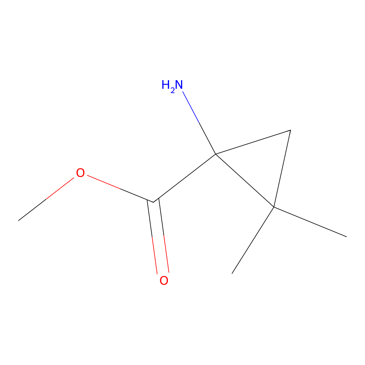 Methyl 1-amino-2,2-dimethylcyclopropane-1-carboxylate molecular structure, CAS 159279-77-3