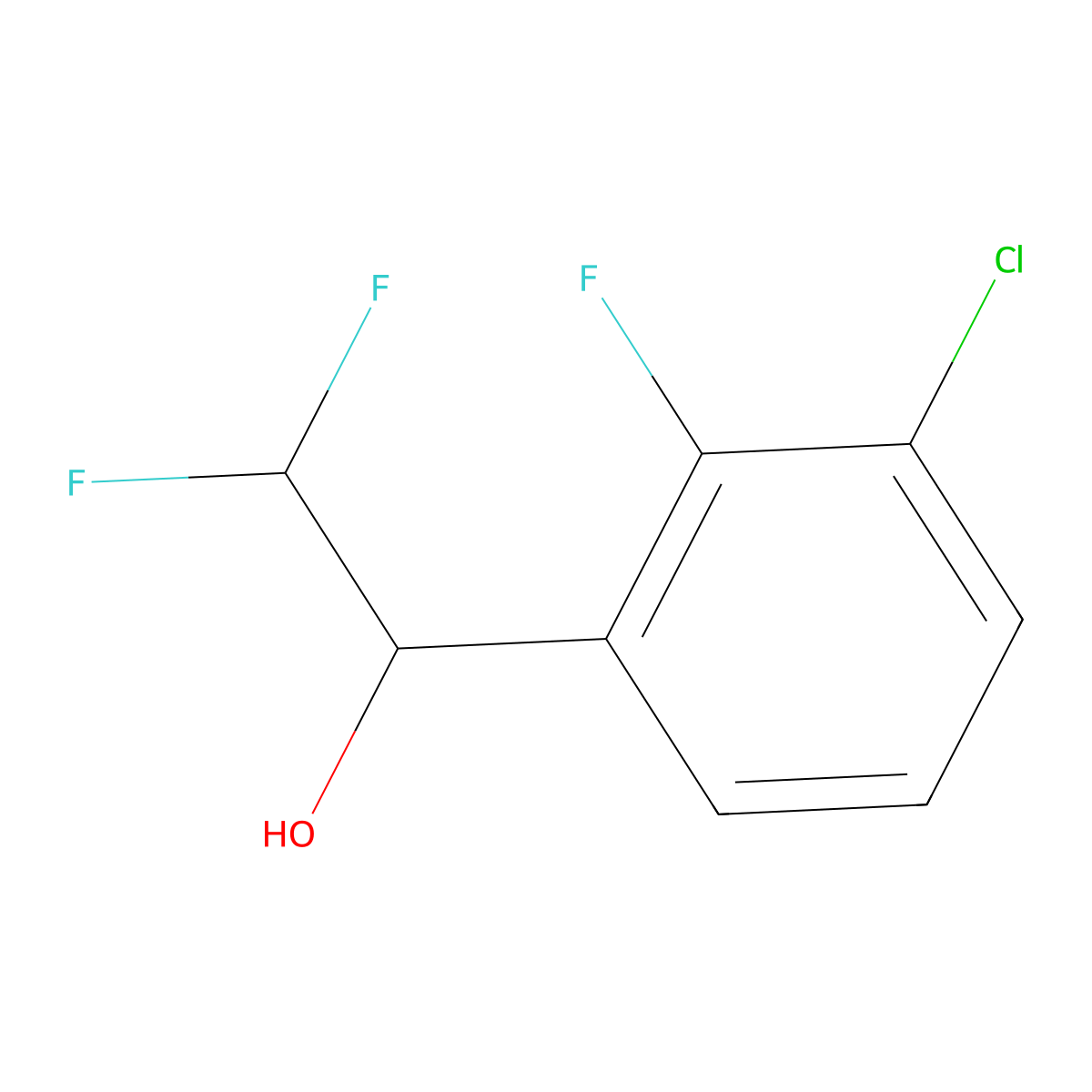 1-(3-Chloro-2-fluorophenyl)-2,2-difluoroethan-1-ol molecular structure, CAS 1592827-96-7