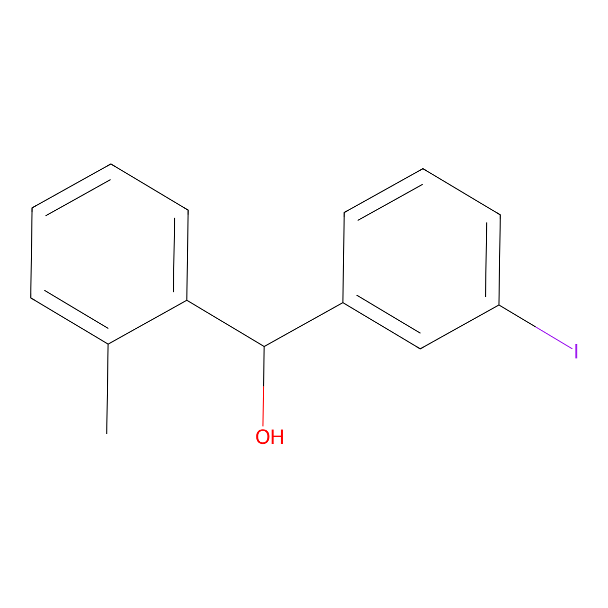 3-Iodo-alpha-(2-methylphenyl)benZenemethanol molecular structure, CAS 1592831-62-3